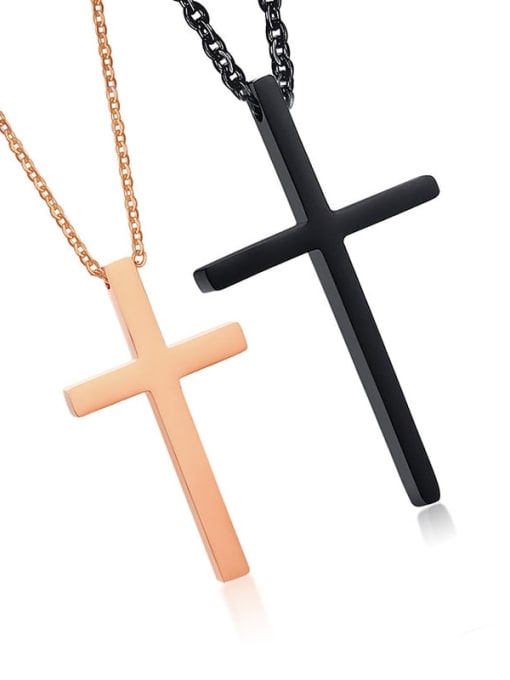 CONG Titanium Steel Cross Minimalist Regligious Necklace 0