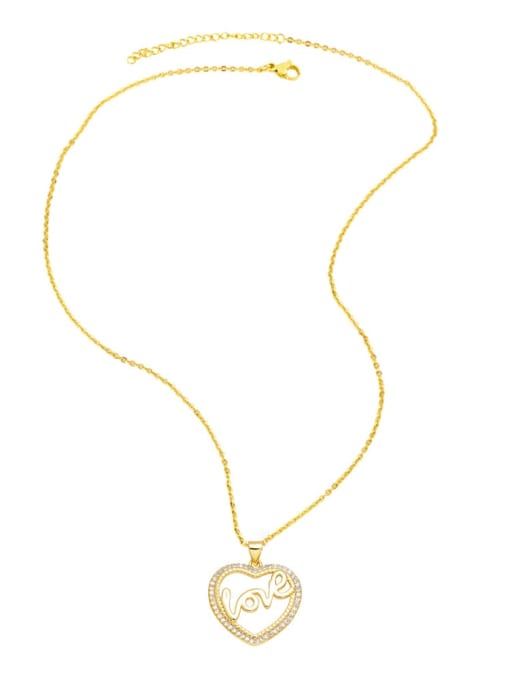 CC Brass Cubic Zirconia Heart Trend Necklace 4