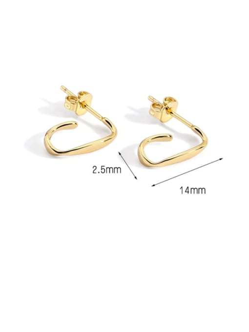 CHARME Brass Geometric Minimalist Stud Earring 3