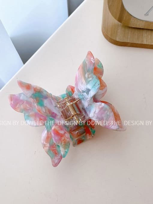 Colorful color 8cm Cellulose Acetate Trend Butterfly Alloy Multi Color Jaw Hair Claw