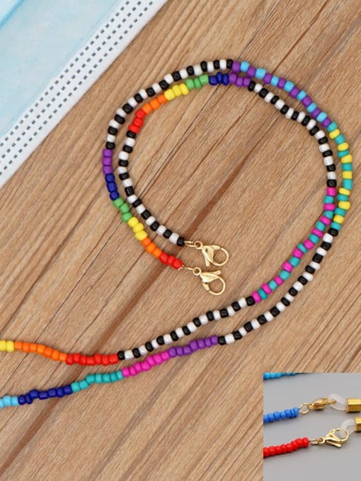 GZ N200005K Stainless steel Multi Color TOHAO  Bead  Bohemia Hand-woven Necklace