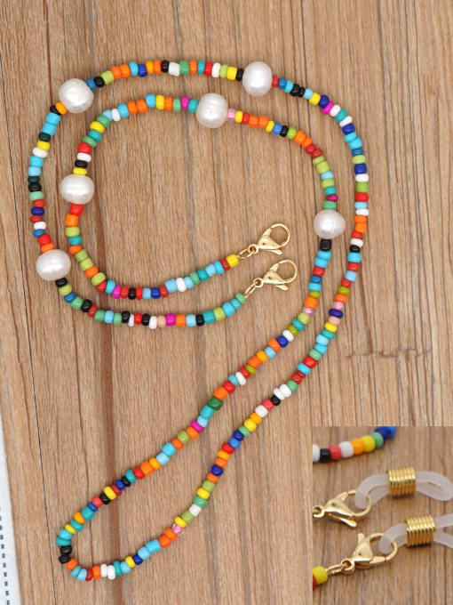 ZZ N200118A Stainless steel Bead Multi Color Acrylic Letter Bohemia Necklace