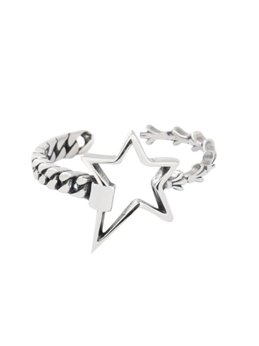 XBOX 925 Sterling Silver  Retro simple irregular five-pointed star Band Ring 0