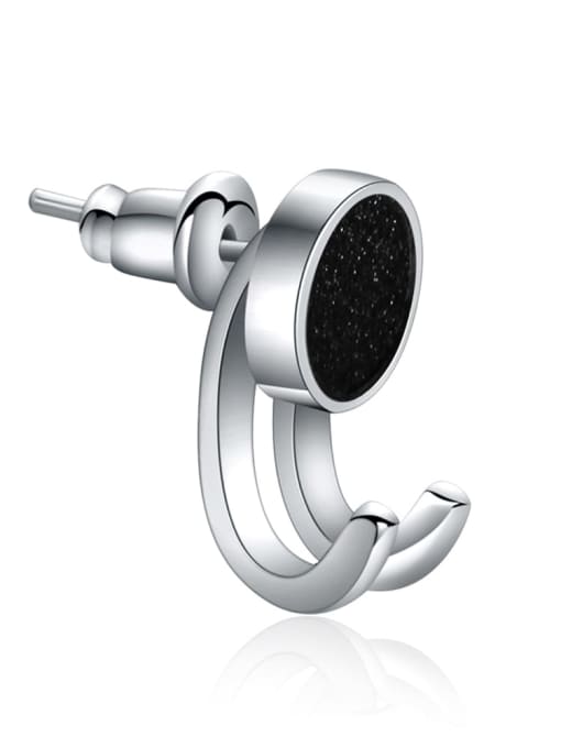 Black sand 10mm Titanium Steel Geometric Minimalist Single Earring(Single-Only One)