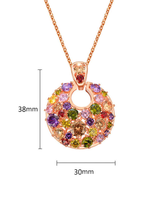 BLING SU Copper Cubic Zirconia Multi Color Round Luxury Necklace 2
