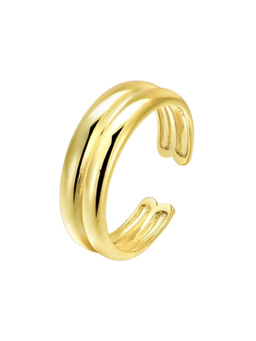 18K Gold 925 Sterling Silver Geometric Minimalist Stackable Ring
