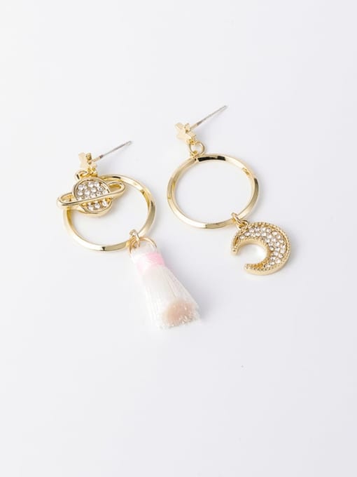 A white Alloy With Gold Plated Fashion Moon Drop Earrings