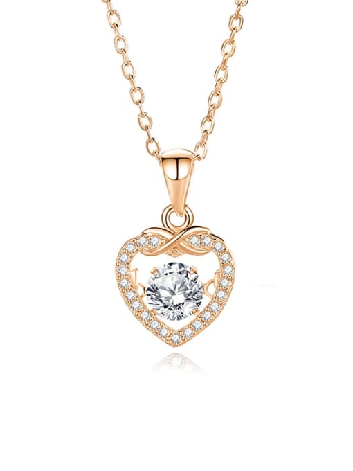 BC-Swarovski Elements 925 Sterling Silver Moissanite Heart Dainty Necklace 4