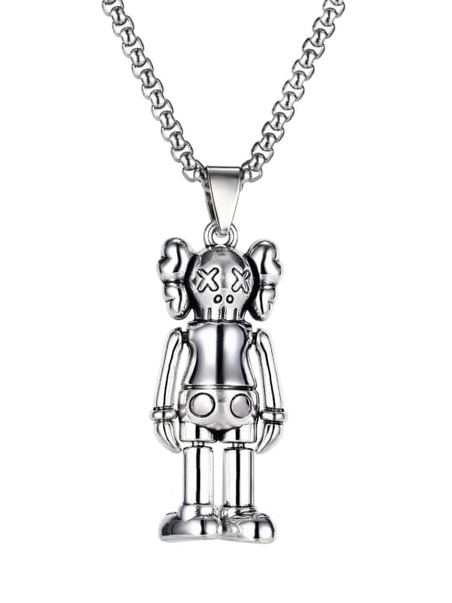 1905 Pendant with chain Alloy Irregular Hip Hop Punk Doll Pendant Necklace
