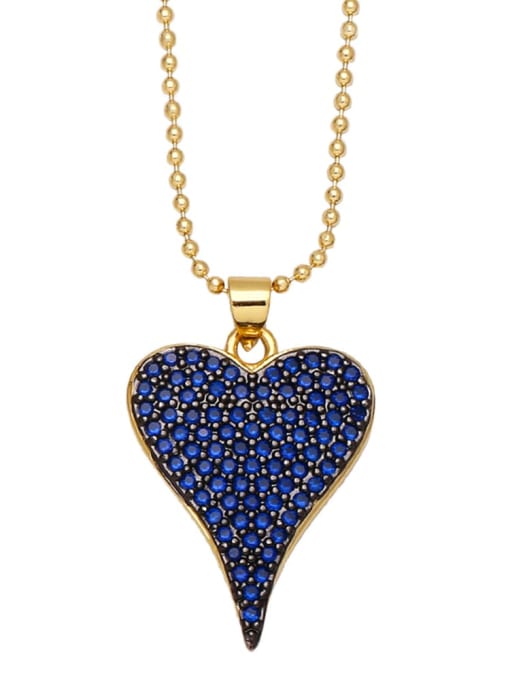 CC Brass Cubic Zirconia Heart Vintage Necklace 2