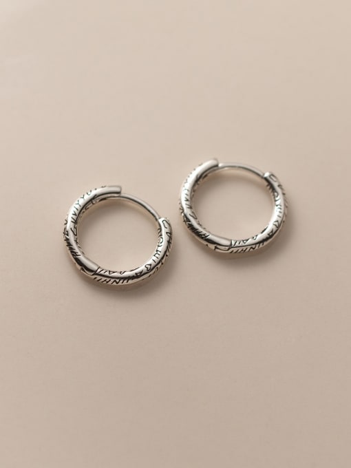 S925 silver pair 925 Sterling Silver Geometric Vintage Huggie Earring