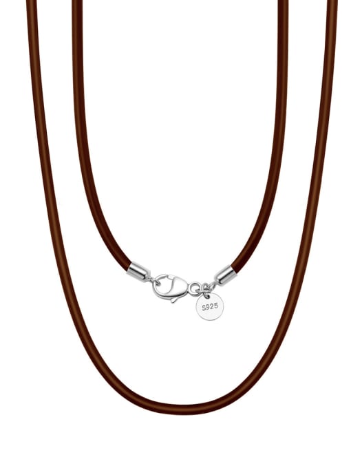 2.0mm composite leather rope, 50CM long 925 Sterling Silver Cubic Zirconia Cross Minimalist Regligious Necklace