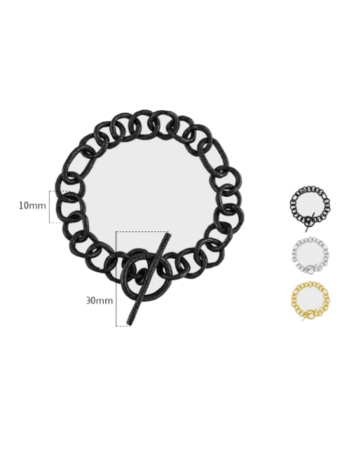 DAKA 925 Sterling Silver Geometric  Chain Minimalist Bracelet 3