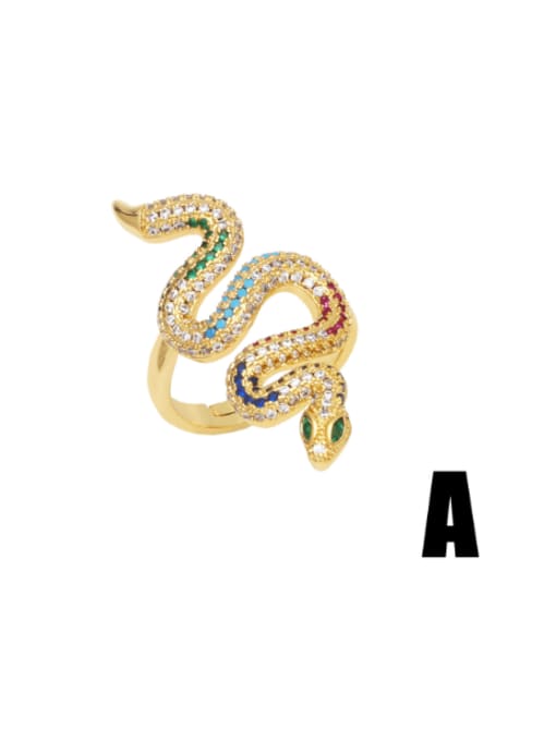 CC Brass Cubic Zirconia Snake Vintage Band Ring 2