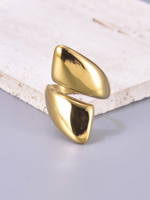 18K Gold Titanium Steel Geometric Minimalist Band Ring