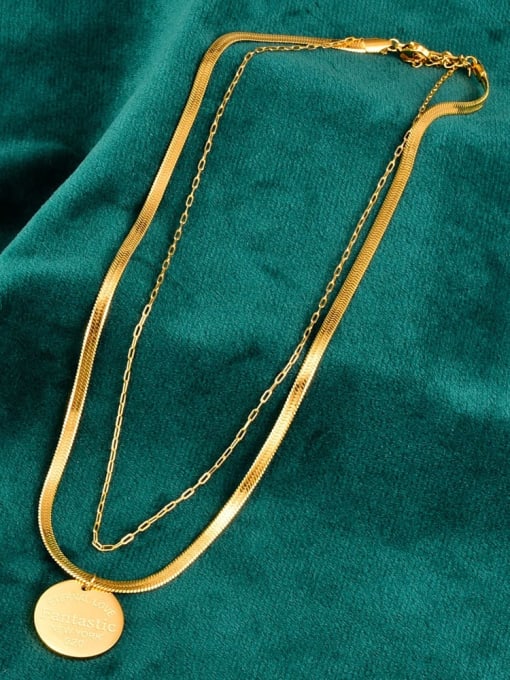 A TEEM Titanium Letter Minimalist Multi Strand Necklace 1