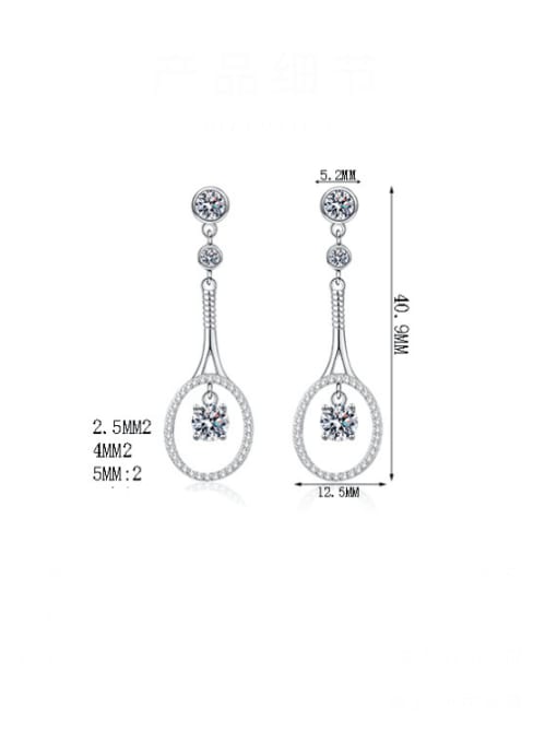 MOISS 925 Sterling Silver Moissanite Geometric Dainty Cluster Earring 3