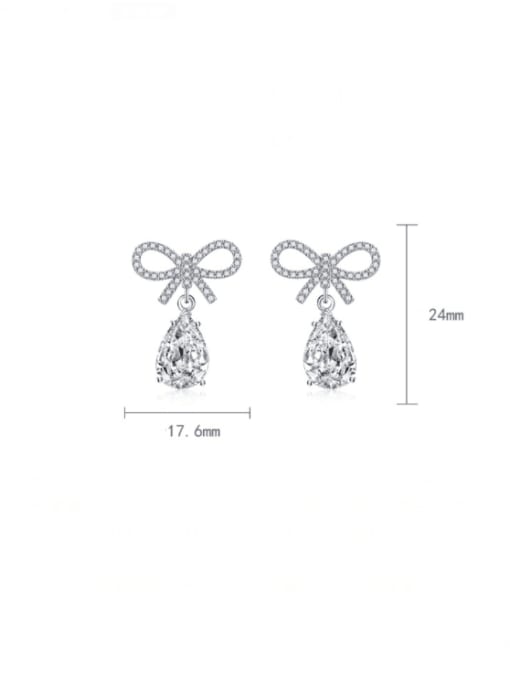 X&S Brass Cubic Zirconia Multi Color Bowknot Minimalist Stud Earring 3