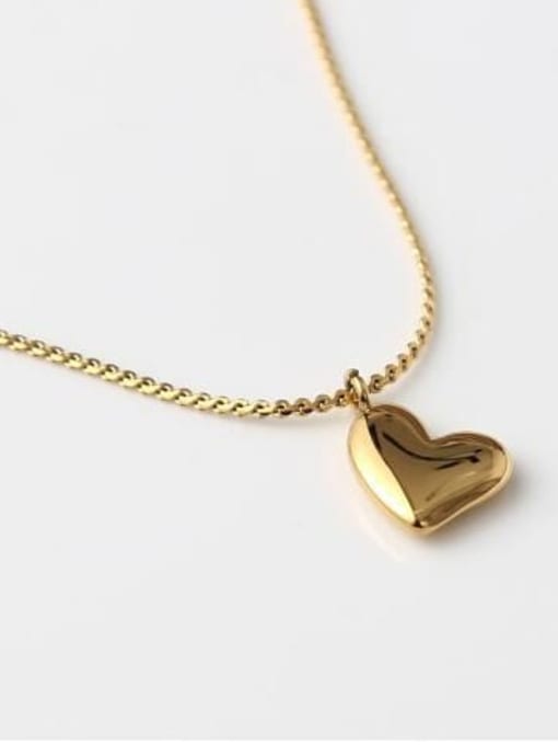 A TEEM Titanium smooth Heart Minimalist pendant Necklace 3