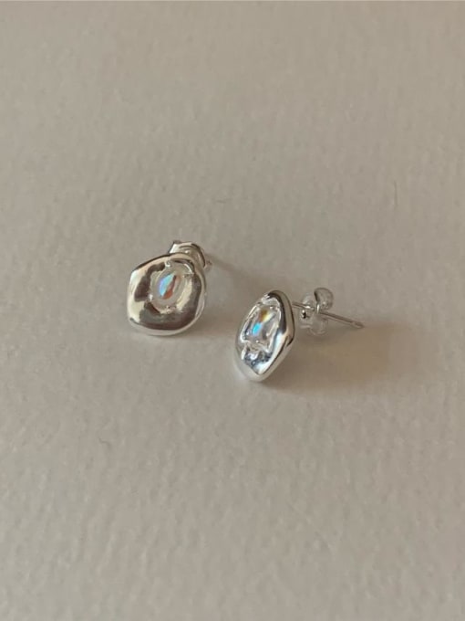 Boomer Cat 925 Sterling Silver Irregular Vintage Stud Earring 3