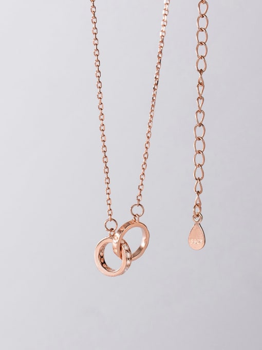 Rose Gold 925 Sterling Silver Geometric Minimalist Necklace