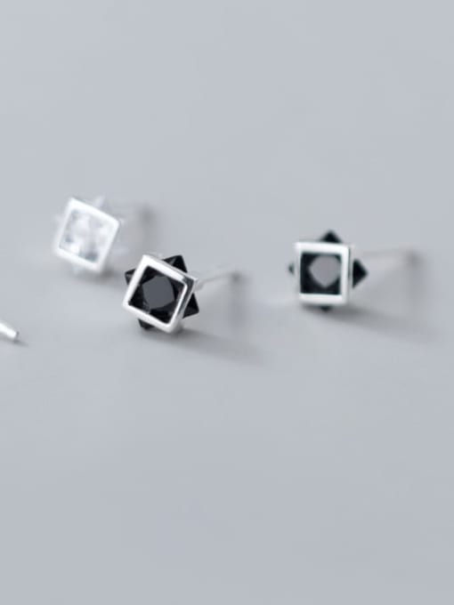 Rosh 925 Sterling Silver Cubic Zirconia Geometric Minimalist Stud Earring 0