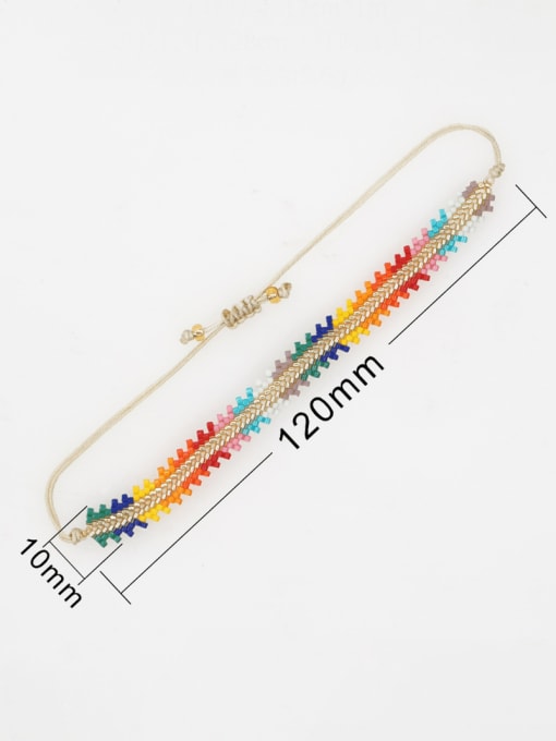 MI B220085A Miyuki Millet Bead Multi Color Geometric Bohemia Handmade Weave Bracelet