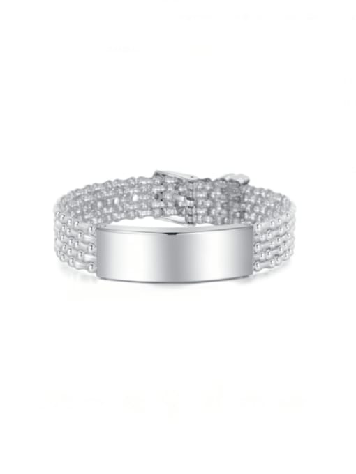 1494 steel silver strip Stainless steel Geometric Vintage Beaded Bracelet