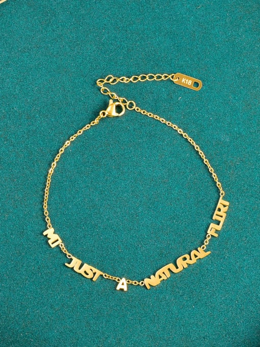 A TEEM Titanium Steel Letter Minimalist Bracelet 1