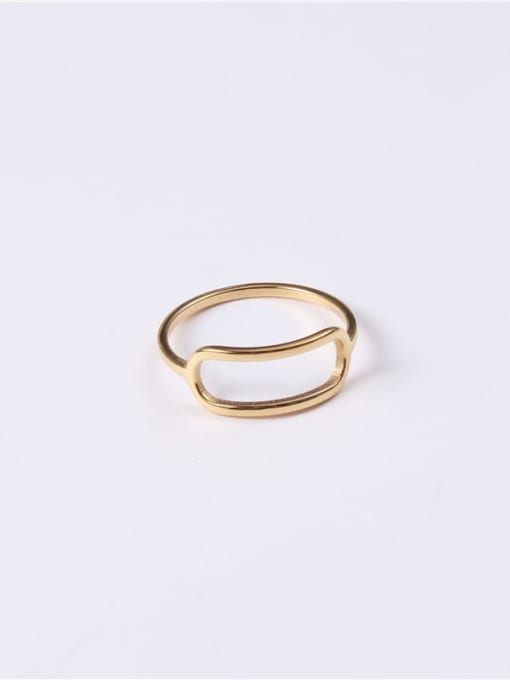 GROSE Titanium With Imitation Gold Plated Simplistic Geometric Band Rings 2