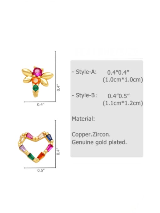 CC Brass Cubic Zirconia Heart Minimalist Stud Earring 3