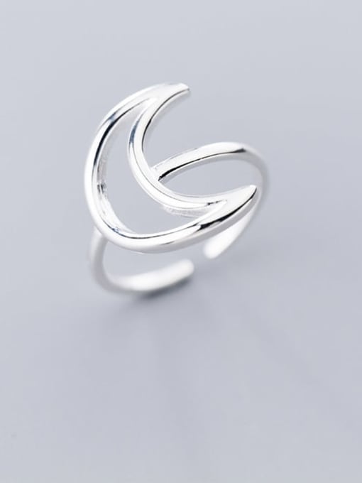 Rosh 925 Sterling Silver Moon Minimalist Band Ring 0