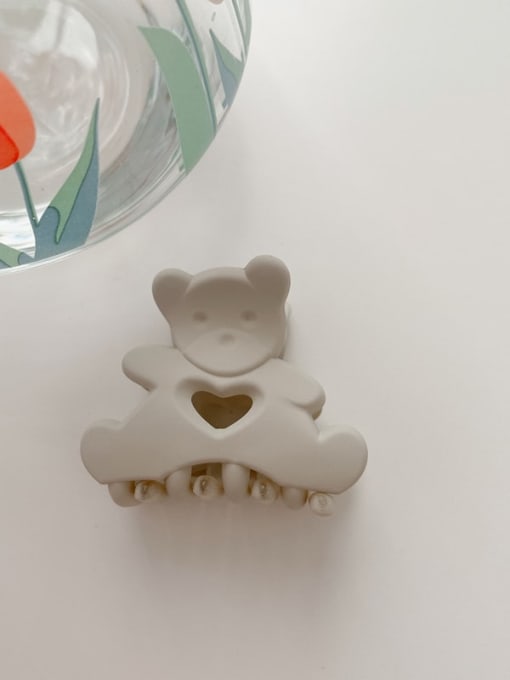 Frosted grey 4.5cm Alloy Resin Cute Little bear  Jaw Hair Claw