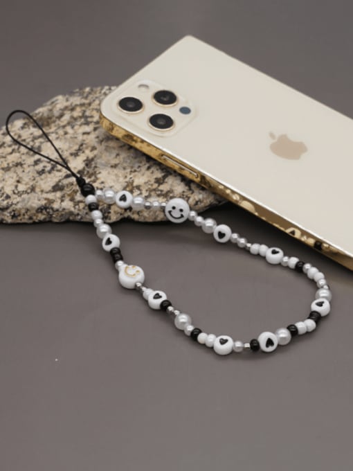 QT K210109B Imitation Pearl Multi Color Acrylic Weave Bohemia Mobile Phone Accessories