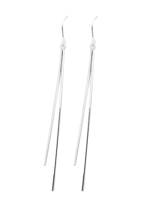 XBOX 925 Sterling Silver Tassel Minimalist Threader Earring 3
