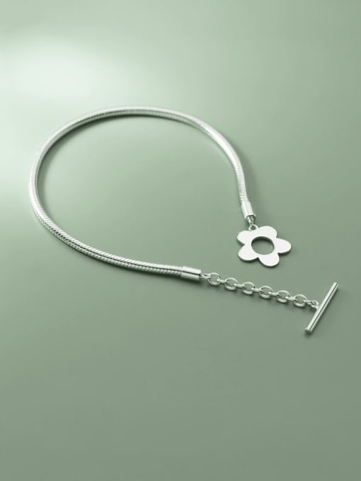 Rosh 925 Sterling Silver Flower Minimalist Link Bracelet 0