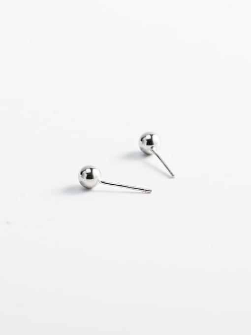 XBOX 925 Sterling Silver Bead Round Minimalist Stud Earring 2