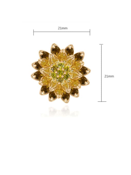 BLING SU Copper Cubic Zirconia Flower Luxury Stud Earring 1