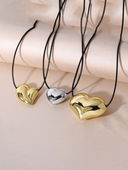 CC Brass Heart Minimalist Necklace