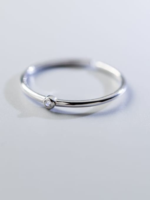 Rosh 925 Sterling Silver Minimalist Smooth  Round Free Size Ring 2