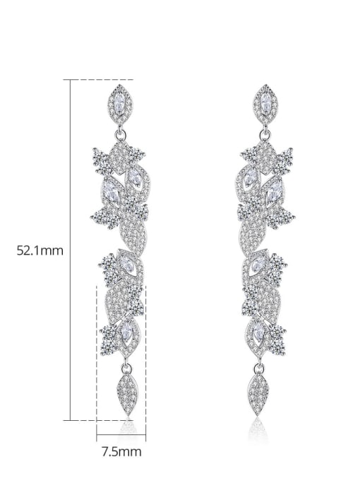 BLING SU Brass Cubic Zirconia Irregular Luxury Cluster Earring 4