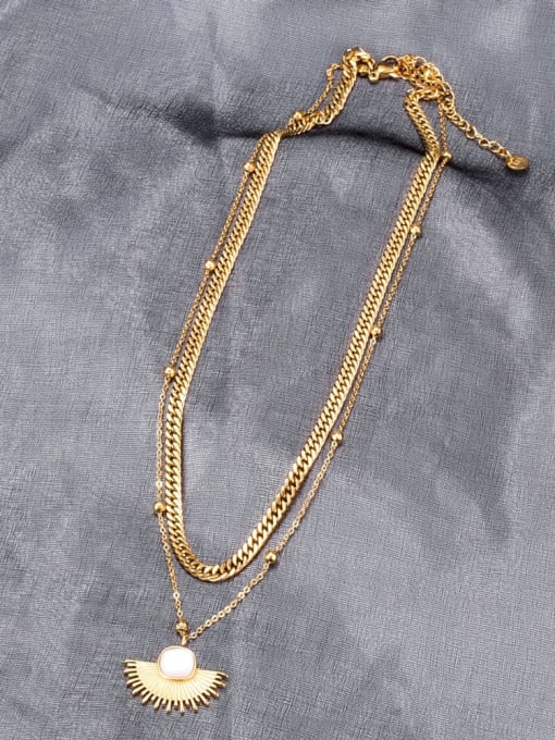 A TEEM Titanium Geometric Vintage Multi Strand Necklace 4