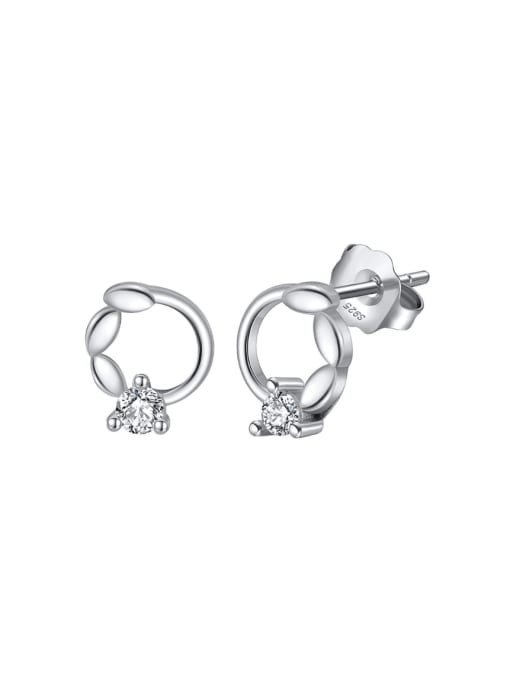 Platinum,  0.52g 925 Sterling Silver Geometric Minimalist Stud Earring