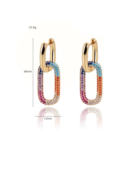 DUDU Brass Cubic Zirconia Geometric Luxury Huggie Earring 1