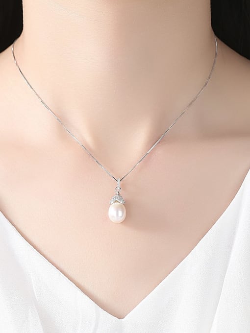CCUI 925 Sterling Silver Freshwater Pearl  Pendant  Necklace 3