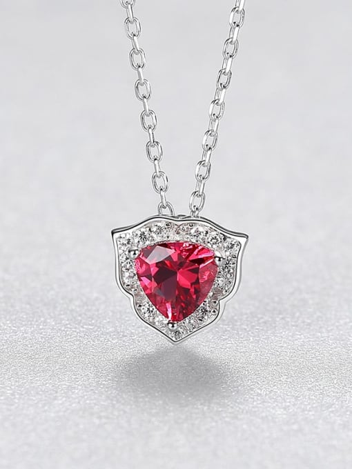 Rd 21F06 925 Sterling Silver Cubic Zirconia Heart Dainty Necklace