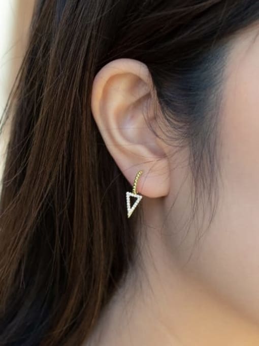 XP Brass Triangle Minimalist Drop Earring 2