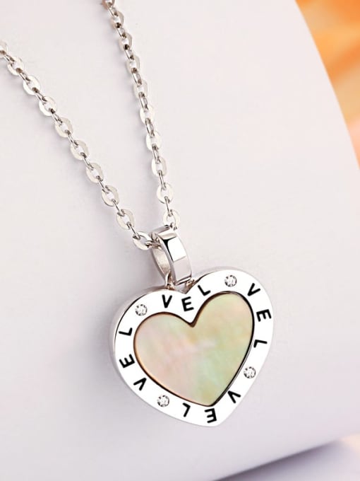 Dan 925 Sterling Silver Shell Heart Minimalist Necklace 2