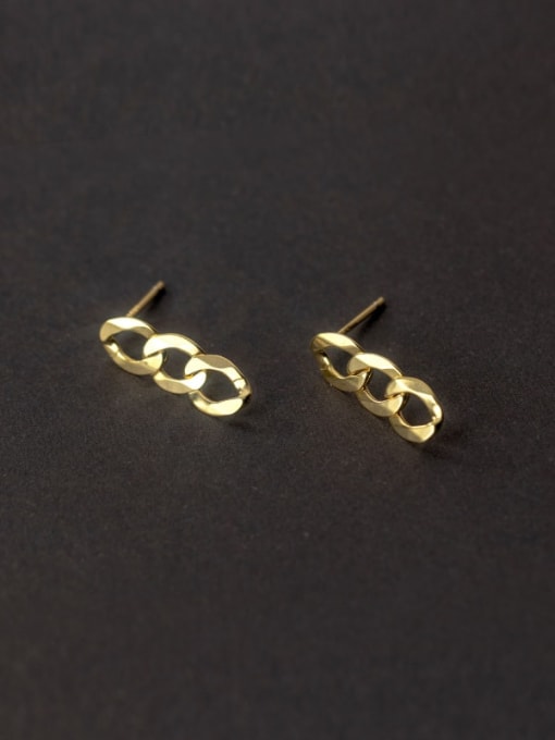 Rosh 925 Sterling Silver Hollow Geometric Chain Minimalist Drop Earring 2