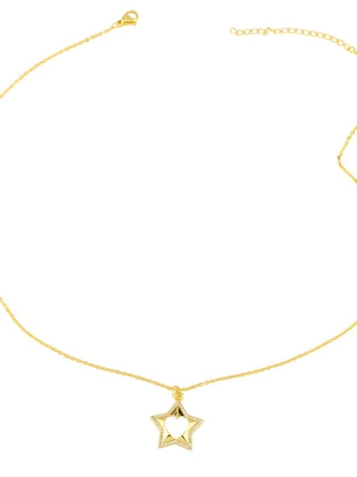 CC Brass Cubic Zirconia Star Minimalist Necklace 2
